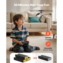VEVOR RC-Helikopter, 2,4 GHz ferngesteuerter Hubschrauber mit Gyro, 4-Kanal-RC-Flugzeug für Anfänger, 39 Minuten Flugzeit, Start/Landung mit einer Taste, Spielzeug für Kinder ab 8 Jahren