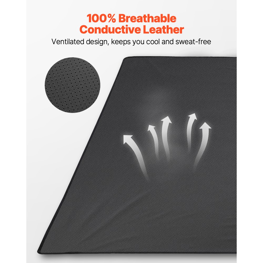 VEVOR Erdungsmatte, 187x138 cm, Erdungsbettlaken, mit 4,5 m langem Erdungskabel, PU-Erdungsbettmatte zum Schlafen, Energie steigern, Schlaf verbessern, Angstzustände bei der Arbeit reduzieren