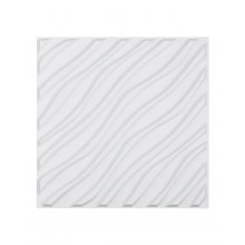 VEVOR 3D-Wandpaneele 12er-Set Wandverkleidung 50x50cm PVC 2,97m² Wellen-Mattweiß