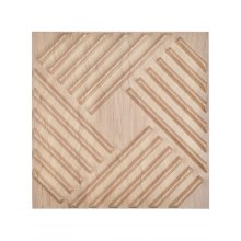 VEVOR 12er-Set 3D-Tapeten Lamellen-Wandpaneele 50x50cm 2,97m² PVC helles Holz