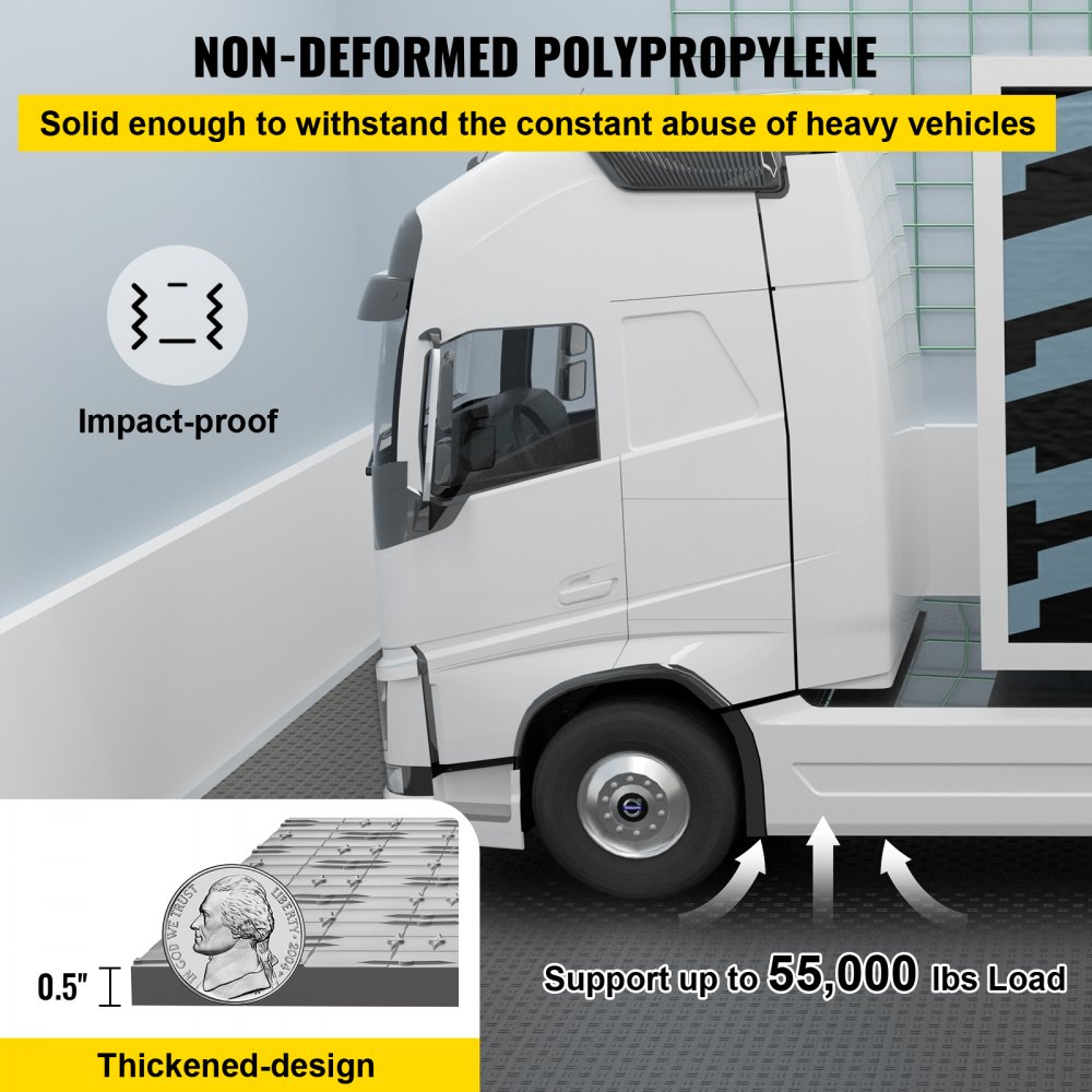 VEVOR Garagenfliesen, ineinandergreifende Garagenbodenfliesen, 30,5 x 30,5 cm, 25 Stück, Graphit