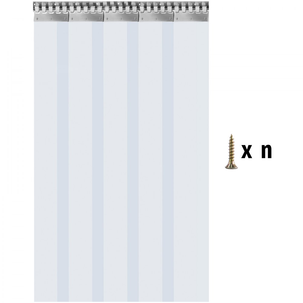 Vevor Pvc Streifenvorhang Pvc-lamellenvorhang1,25 X 2 M Türvorhang 5 Streifen
