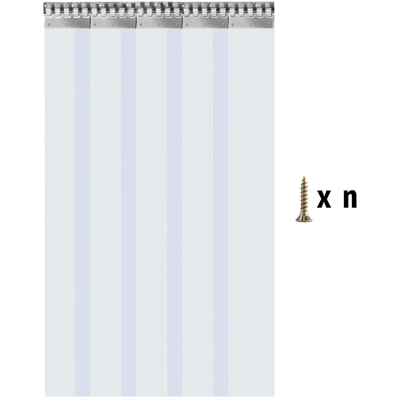 Vevor Pvc Streifenvorhang Pvc-lamellenvorhang1,25 X 2 M Türvorhang 5 Streifen