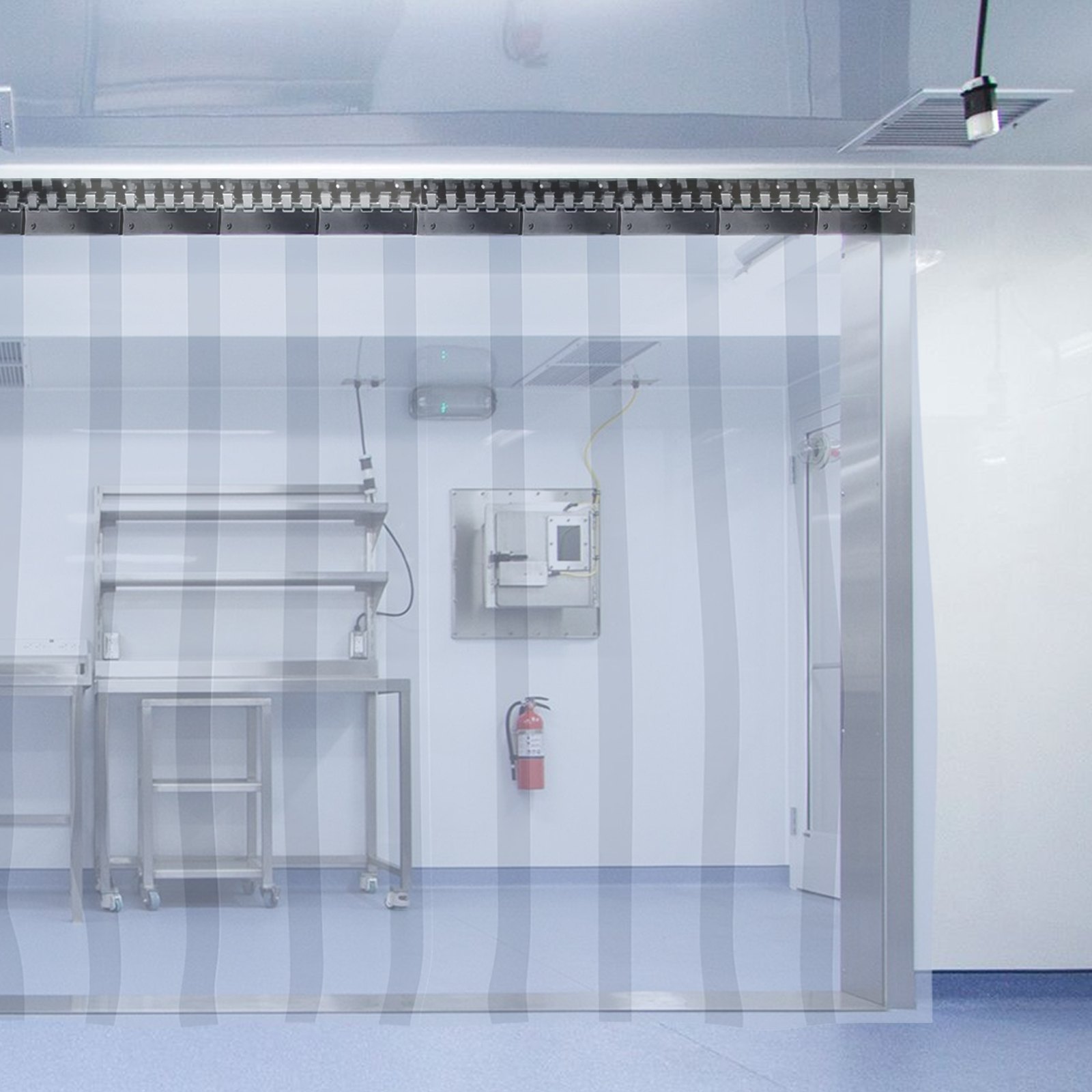 VEVOR Streifenvorhang PVC 1,5 x 2,25 m Lamellenvorhang mit 6 transparenten Streifen und Temperaturbeständigkeit kann Geräusche reduzieren, Innenräume warm halten, Schädlinge schützen für viele Orte