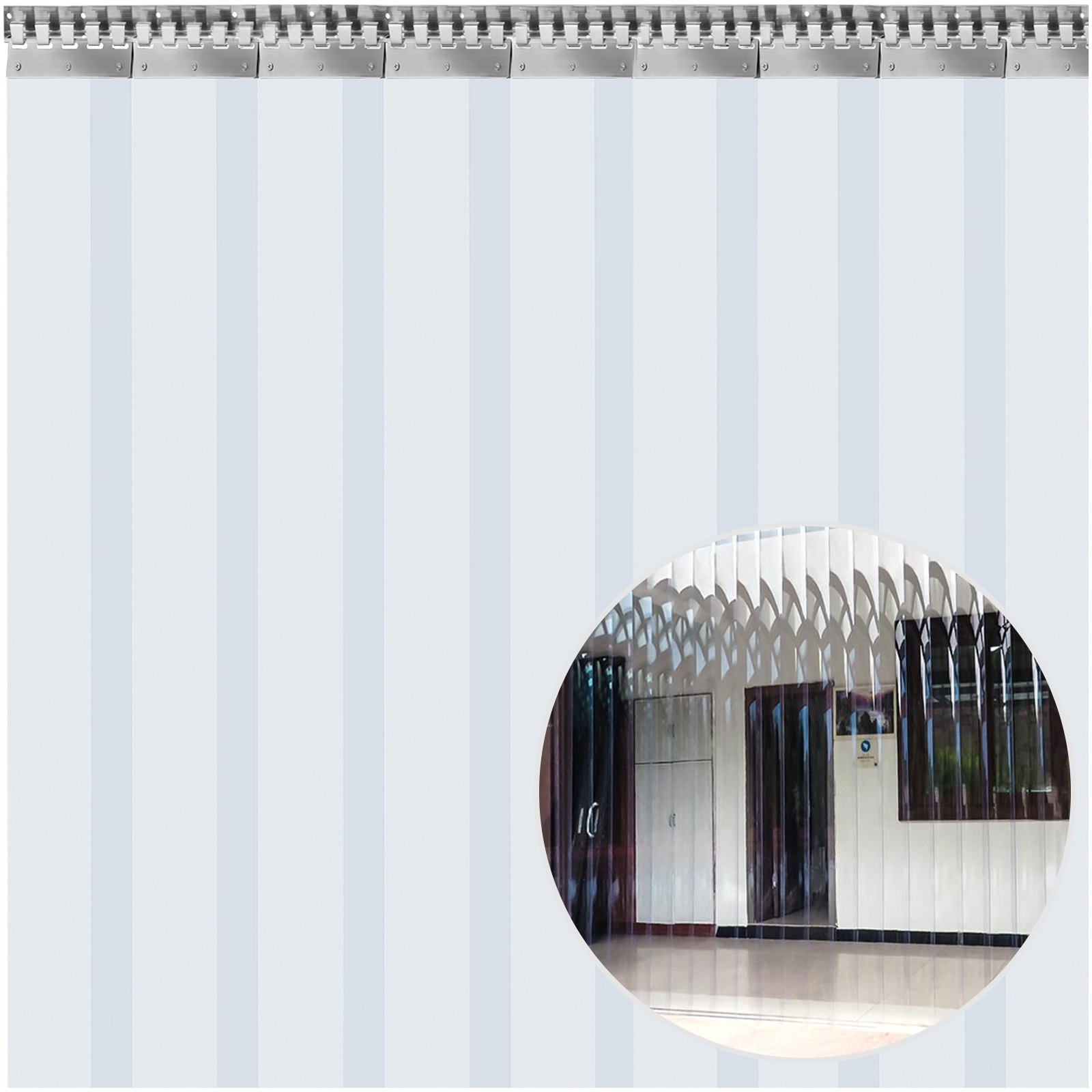 Vevor Streifenvorhang Pvc Lamellenvorhang 1,5 X 2 M Vorhang Transparent 9 Stk.