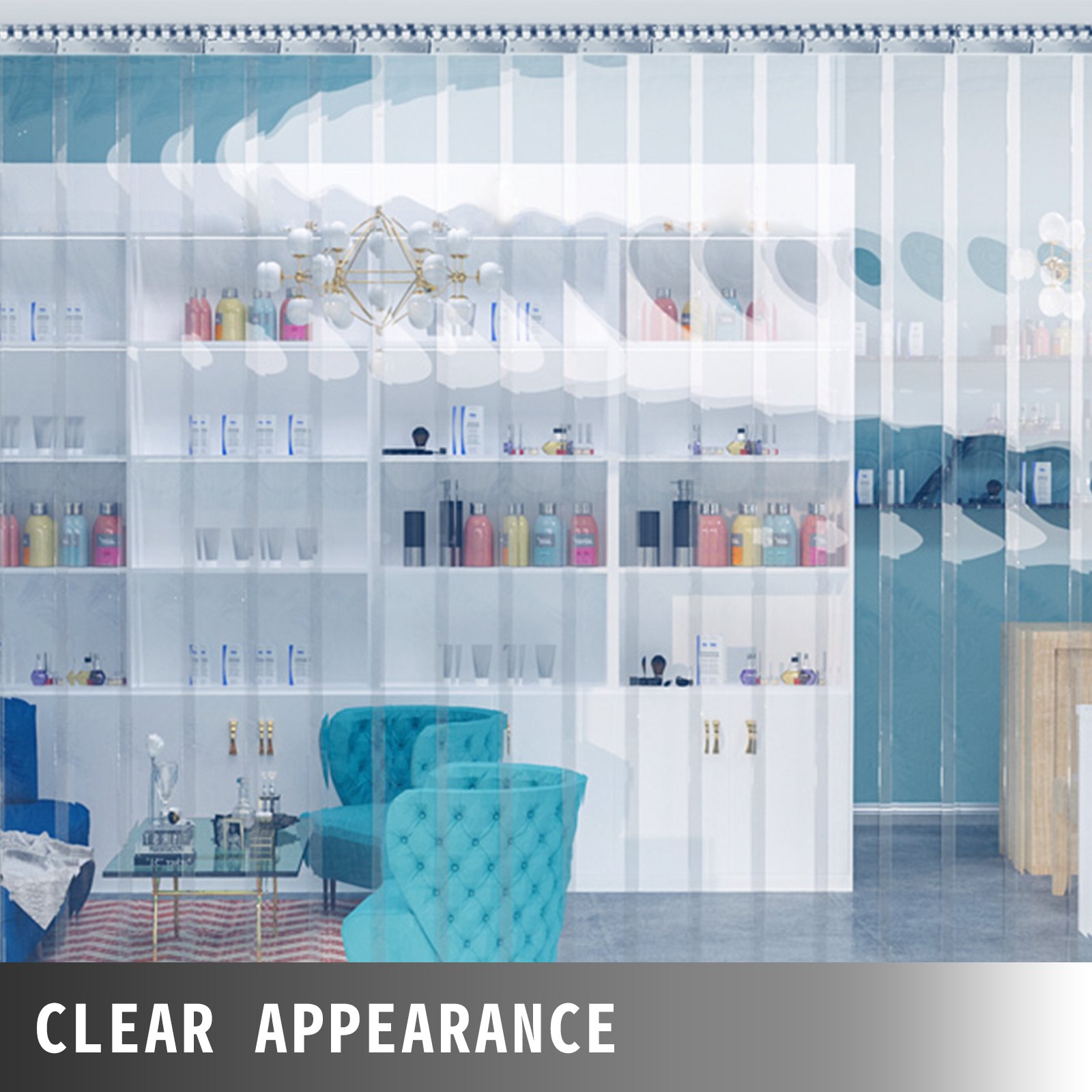 Vevor Streifenvorhang Pvc Lamellenvorhang 1,5 X 2 M Vorhang Transparent 9 Stk.