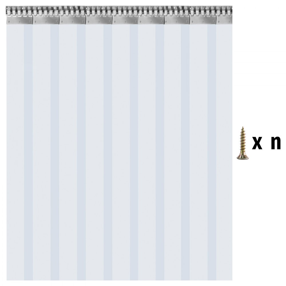 Vevor Pvc Streifenvorhang Pvc-lamellenvorhang 1,5 M X 3 M Türvorhang 9 Streifen