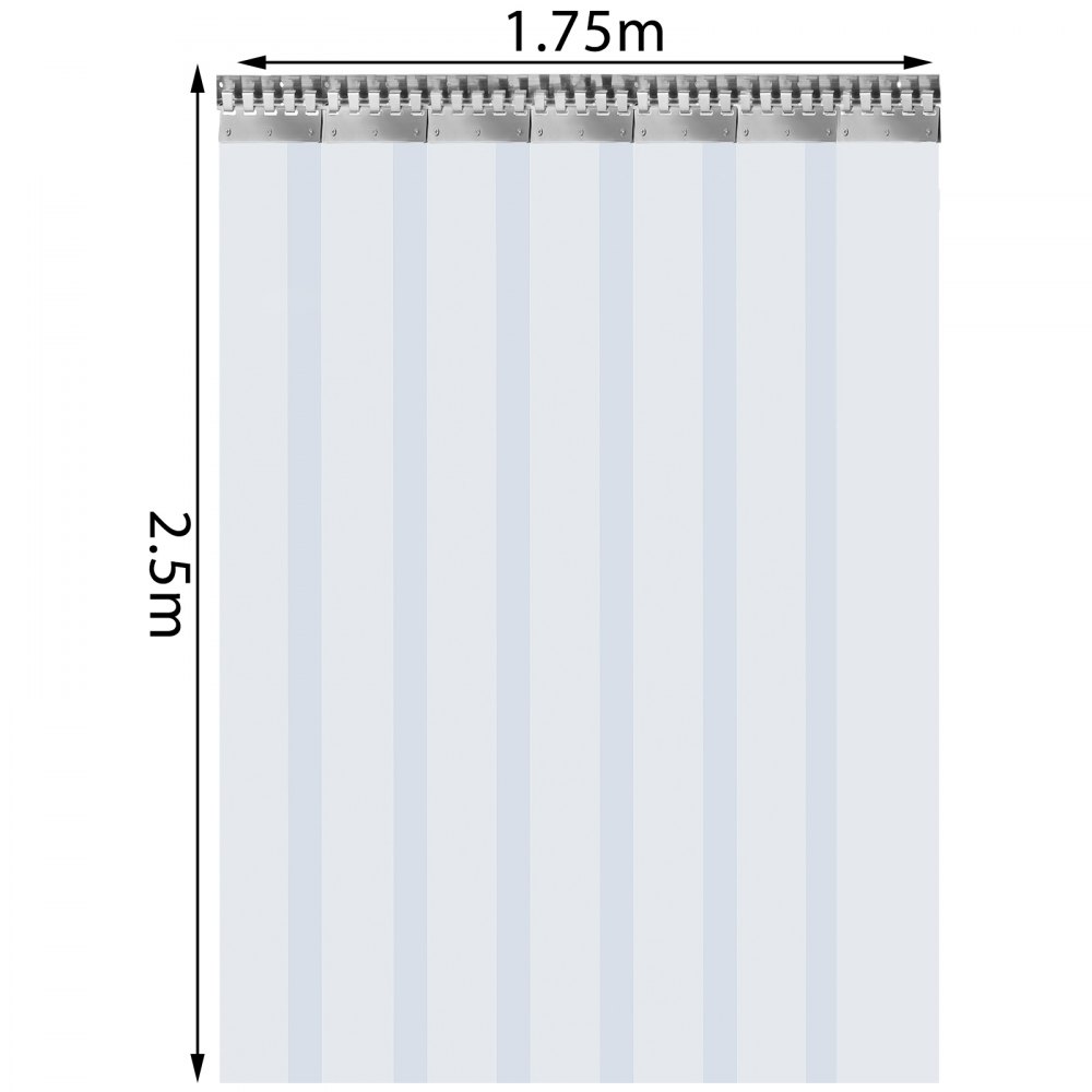 Vevor Pvc Streifenvorhang Pvc-lamellenvorhang 1,75 X 2,5 M Türvorhang 7 Streifen