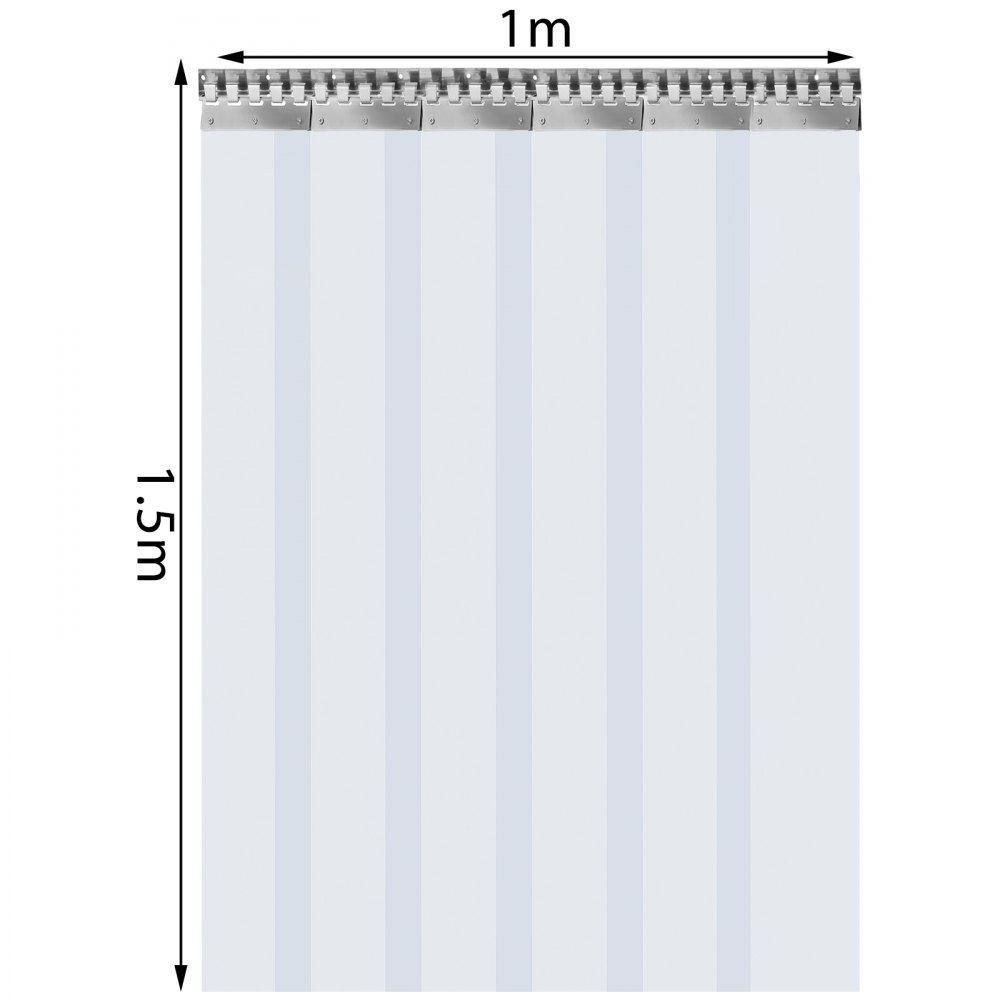 Vevor Pvc Streifenvorhang Lamellenvorhang 1 M X 1,5 M Türvorhang 6 Streifen