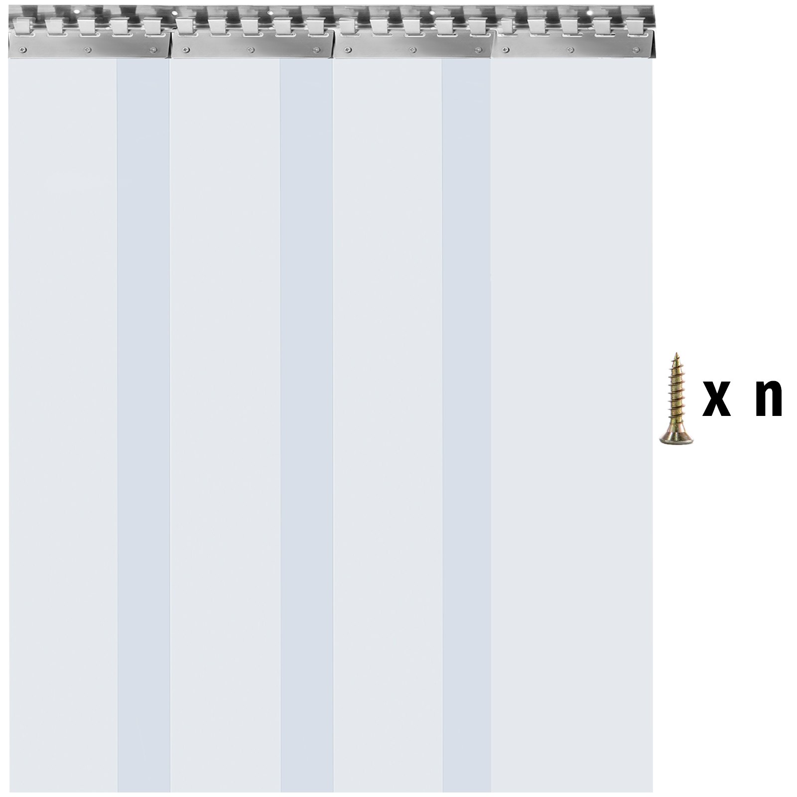 Vevor Pvc Streifenvorhang Pvc-lamellenvorhang 1 X 2,25 M Türvorhang 4 Streifen