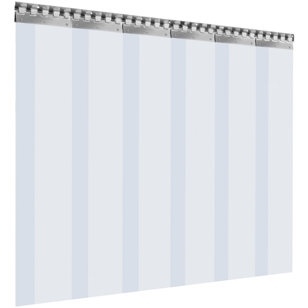 Vevor Streifenvorhang Pvc Lamellenvorhang Vorhang Transparent 1 X 2,25 M 6 Stk.