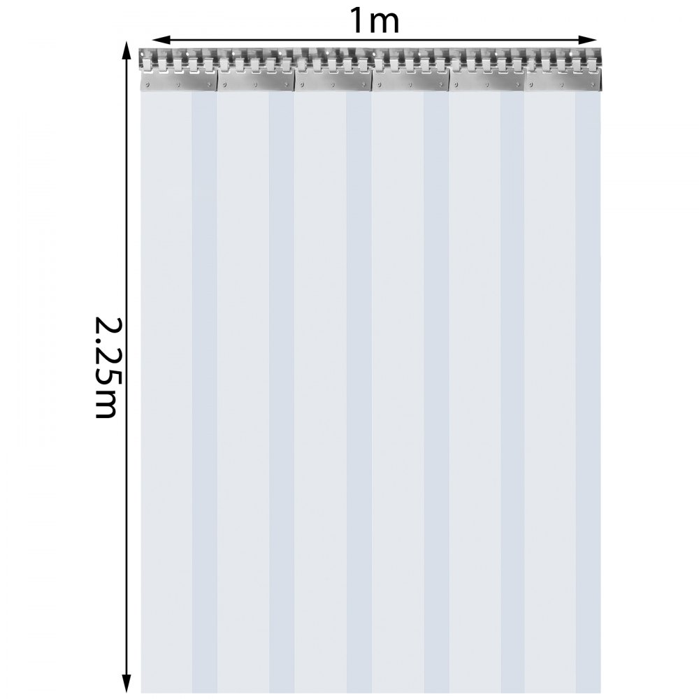 Vevor Streifenvorhang Pvc Lamellenvorhang Vorhang Transparent 1 X 2,25 M 6 Stk.