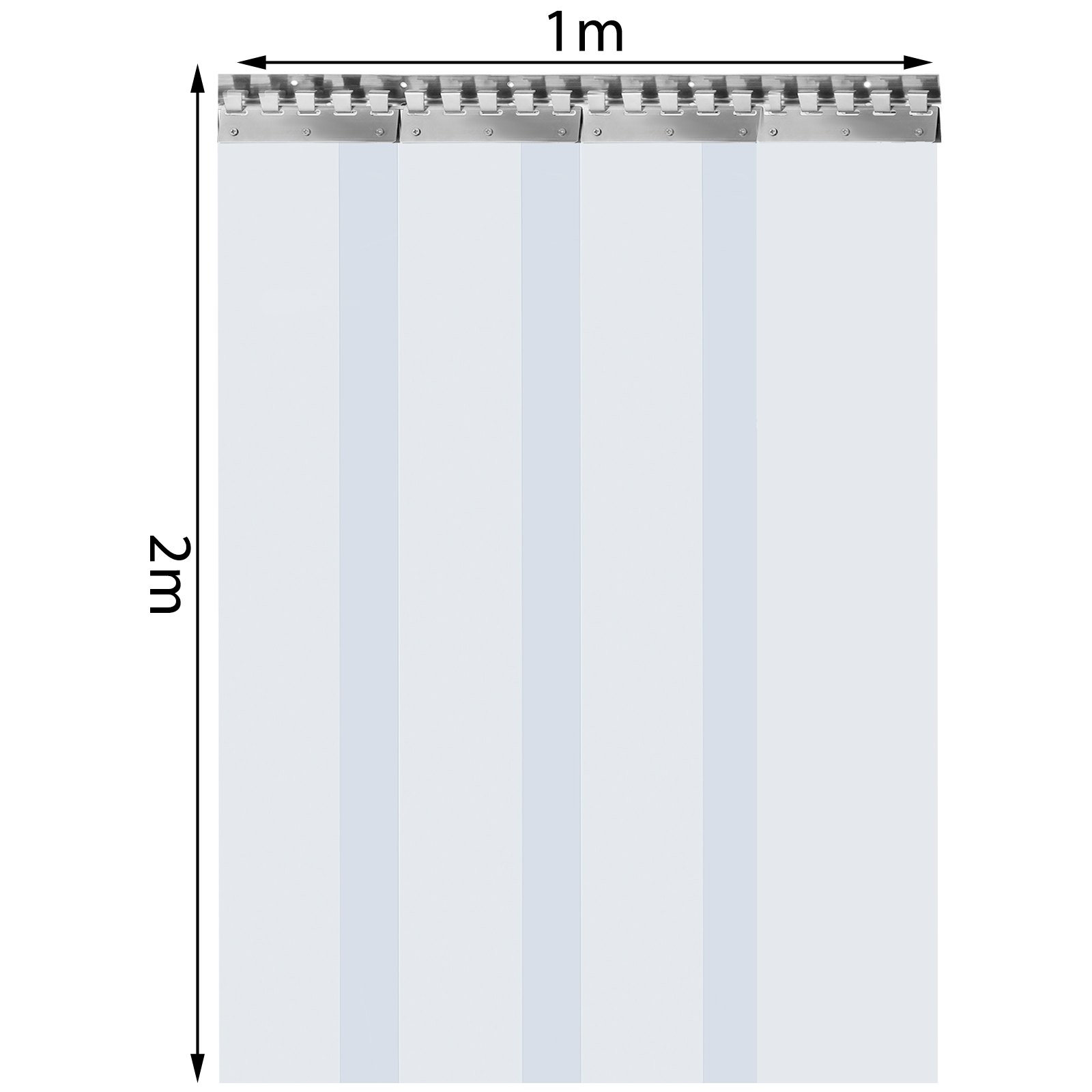 Vevor Pvc Streifenvorhang Pvc-lamellenvorhang 1 X 2 M Türvorhang 4 Streifen