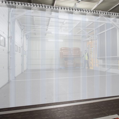 VEVOR Streifenvorhang PVC 1 x 2 m Lamellenvorhang mit 6 transparenten Streifen und Temperaturbeständigkeit kann Geräusche reduzieren, Innenräume warm halten, Schädlinge schützen für viele Bereiche