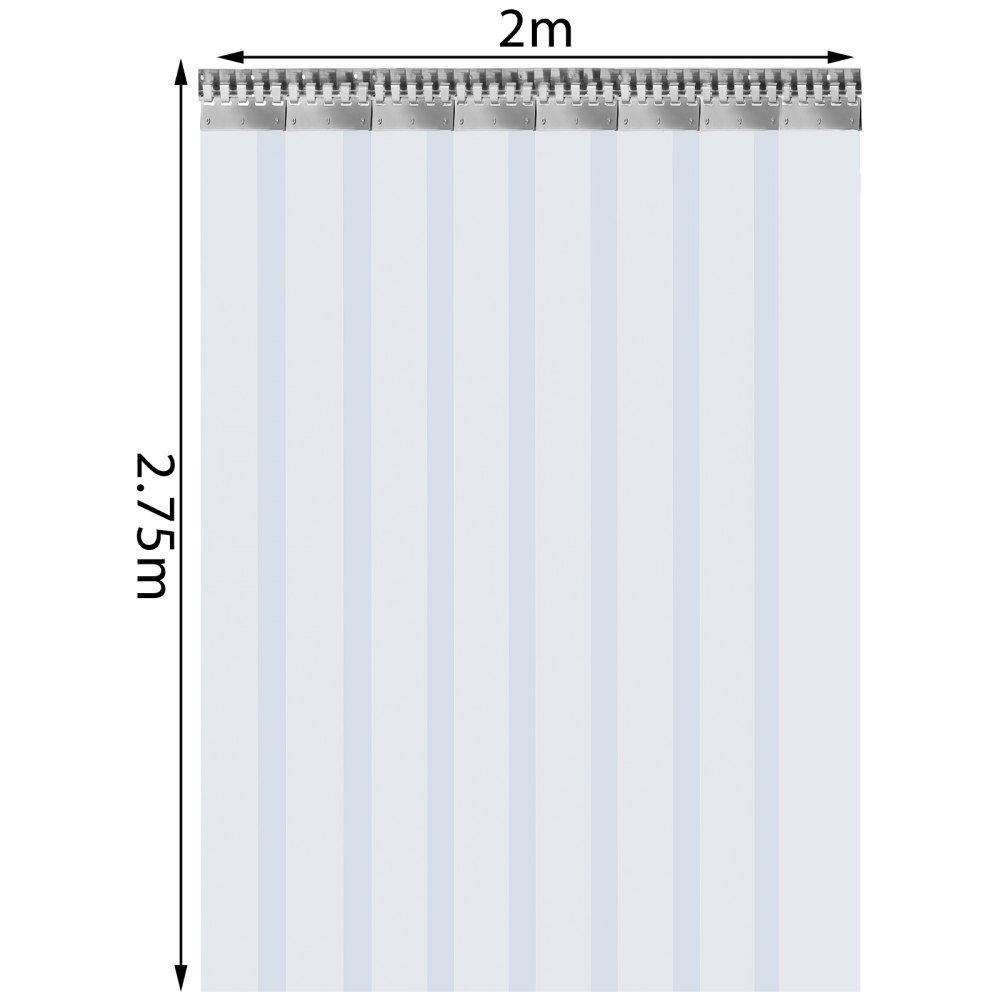 Vevor Pvc Streifenvorhang Pvc-lamellenvorhang 2 X 2,75 M Türvorhang 8 Streifen