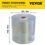 VEVOR PVC Streifenvorhang 300 mm x 3 mm x 25 m Kunststoffvorhang Türvorhang 64 lbs Vorhangrolle Transparent Dekoration Geschäfte PVC Streifen