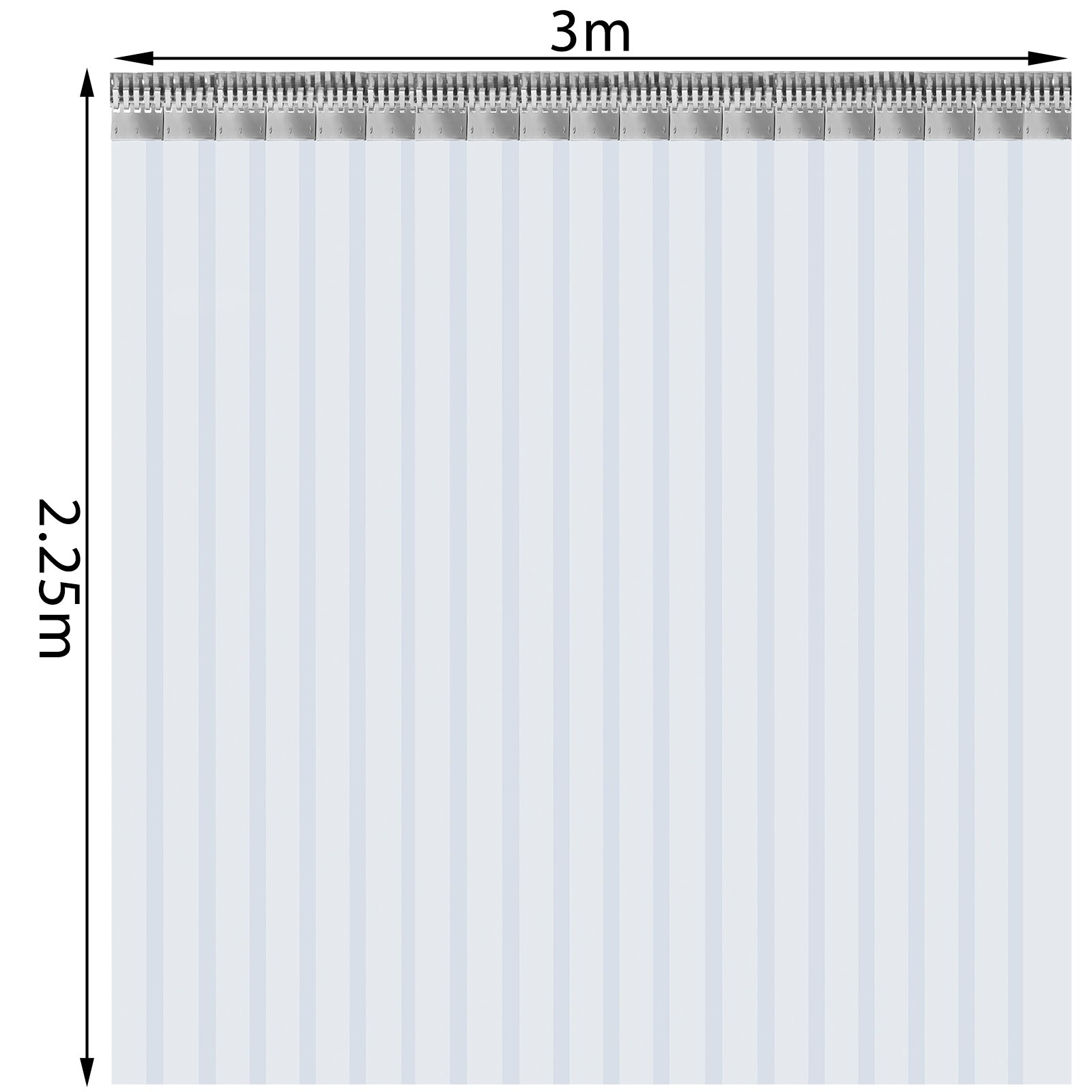 Vevor Pvc Streifenvorhang Lamellenvorhang 3 M X 2,25 M Türvorhang 19 Streifen