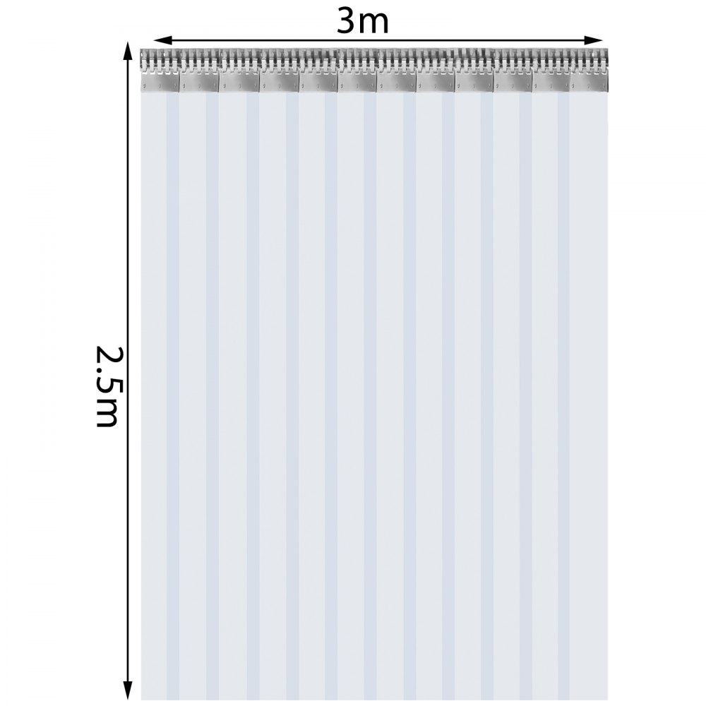 Vevor Streifenvorhang Pvc Lamellenvorhang Vorhang Transparent 3 X 2,5 M 12 Stk.