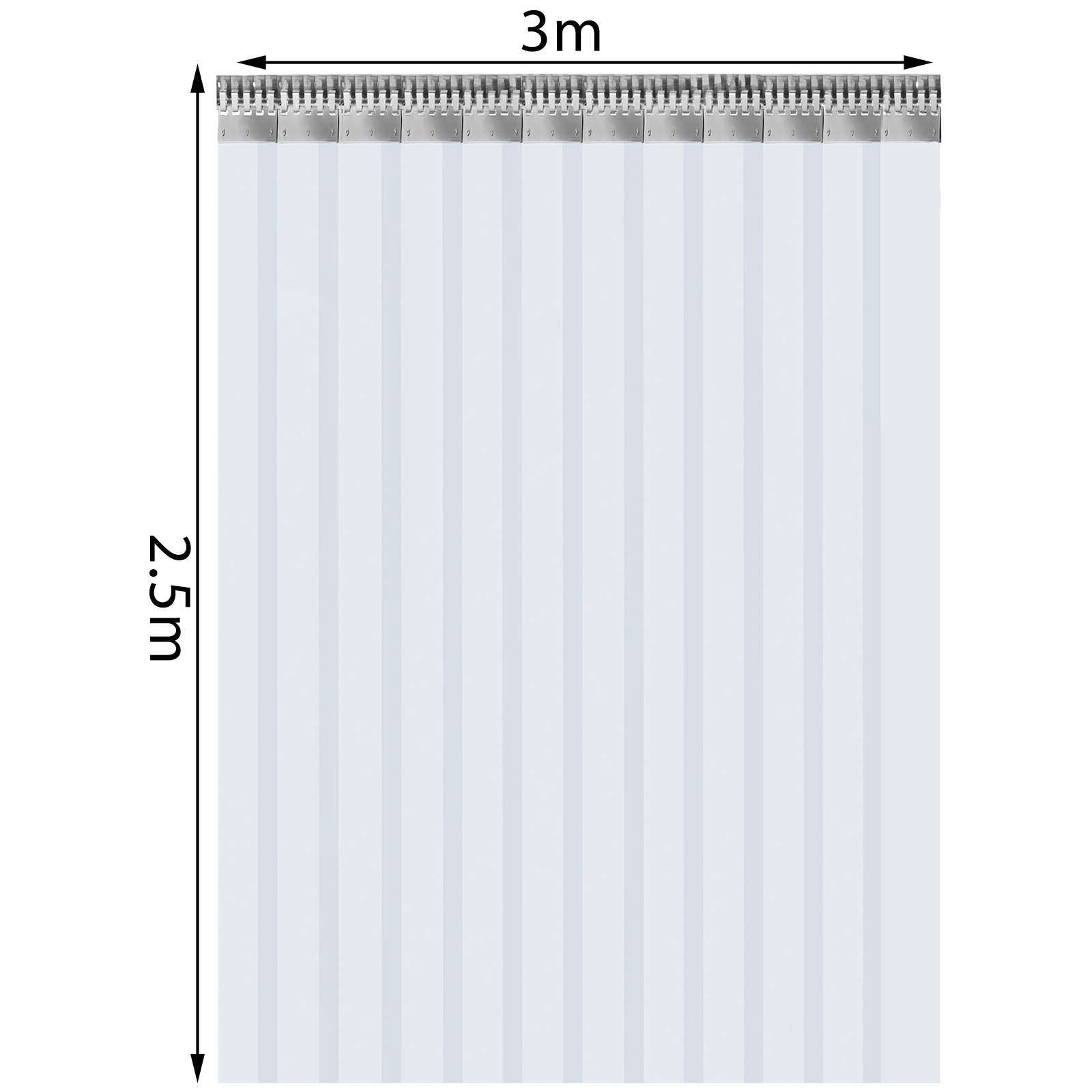Vevor Streifenvorhang Pvc Lamellenvorhang Vorhang Transparent 3 X 2,5 M 12 Stk.