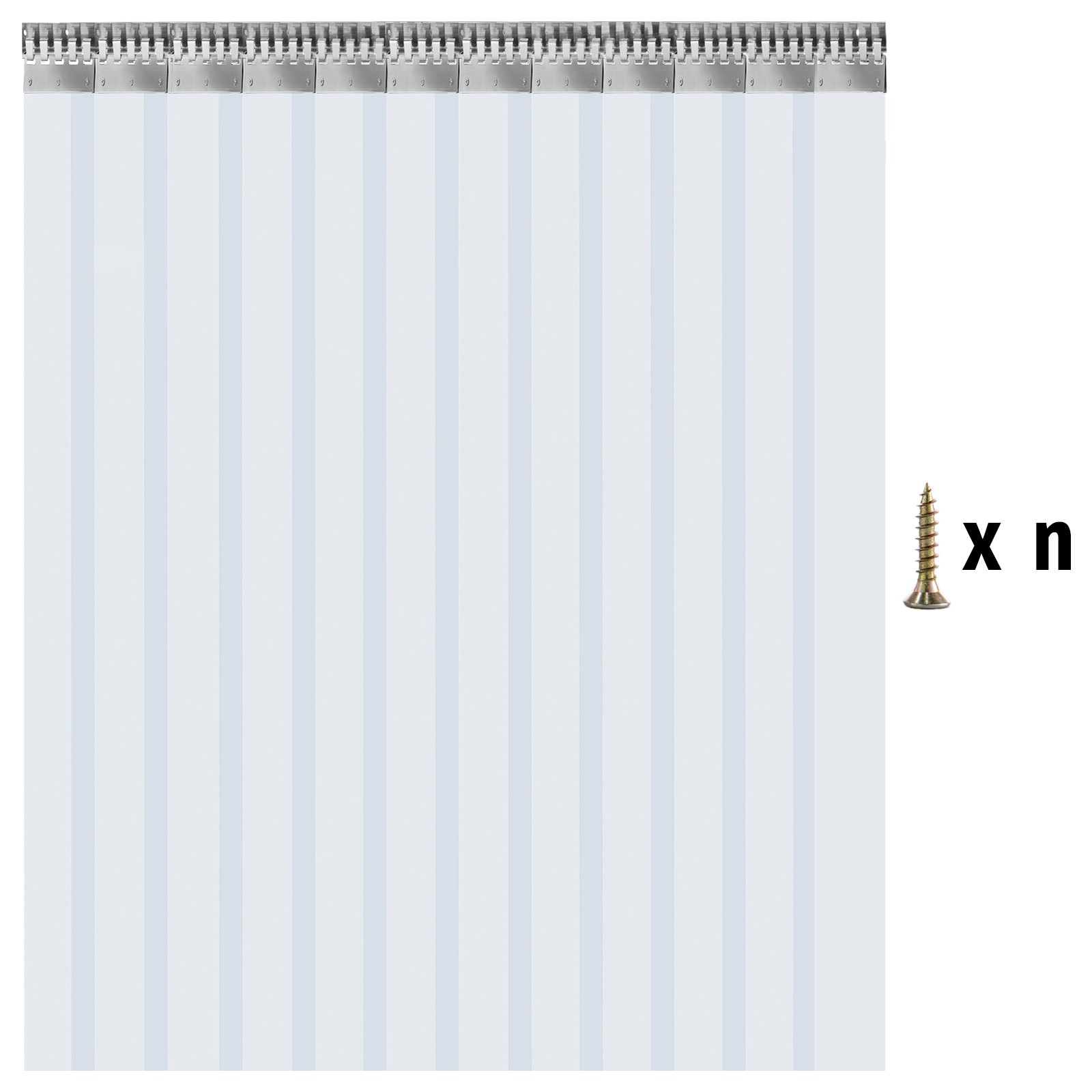 Vevor Streifenvorhang Pvc Lamellenvorhang Vorhang Transparent 3 X 2,5 M 12 Stk.