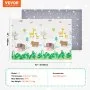 VEVOR Baby-Spielmatte, 139,7 x 208,3 cm, Baby-Krabbelmatte, rutschfeste, einteilige, weich gepolsterte Baby-Spielmatte, aufrollbare, wendbare Bodenmatte, wasserdichte Aktivitätsmatte, für Babys, Kleinkinder, Säuglinge, zum Spielen und Liegen auf dem Bauch