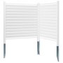 VEVOR Gartenzaun 122 x 122 cm Sichtschutzzaun PVC und verzinktes Blech-Erdspieß Windschutzzaun Metallpfähle bis 50 cm Lamellenzaun Steckzaun Sichtschutz Ideal für Outdoor-Geräte private Bereiche