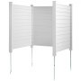 VEVOR 3xPaneele Gartenzaun 122x122cm Sichtschutzzaun PVC und verzinktes Blech-Erdspieß Windschutzzaun Metallpfähle bis 50cm Lamellenzaun Steckzaun Sichtschutz ideal für Pool-Ausrüstung Klimaanlagen