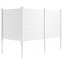 VEVOR 3xPaneele Gartenzaun 122x122cm Sichtschutzzaun PVC und verzinktes Blech-Erdspieß Windschutzzaun Metallpfähle bis 50cm Lamellenzaun Steckzaun Sichtschutz ideal für Pool-Ausrüstung Klimaanlagen