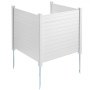 VEVOR 3xPaneele Gartenzaun 122x122cm Sichtschutzzaun PVC und verzinktes Blech-Erdspieß Windschutzzaun Metallpfähle bis 50cm Lamellenzaun Steckzaun Sichtschutz ideal für Pool-Ausrüstung Klimaanlagen