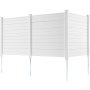 VEVOR 3xPaneele Gartenzaun 122x122cm Sichtschutzzaun PVC und verzinktes Blech-Erdspieß Windschutzzaun Metallpfähle bis 50cm Lamellenzaun Steckzaun Sichtschutz ideal für Pool-Ausrüstung Klimaanlagen