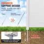 VEVOR Gartenzaun 127 x 127 cm Sichtschutzzaun PVC und verzinktes Blech-Erdspieß Windschutzzaun Metallpfähle bis 70 cm Lamellenzaun Steckzaun Sichtschutz Ideal für Outdoor-Geräte private Bereiche