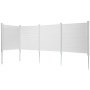 VEVOR 4xPaneele Gartenzaun 122x122cm Sichtschutzzaun PVC und verzinktes Blech-Erdspieß Windschutzzaun Metallpfähle bis 50cm Lamellenzaun Steckzaun Sichtschutz ideal für Pool-Ausrüstung Klimaanlagen