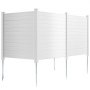 VEVOR 4xPaneele Gartenzaun 122x122cm Sichtschutzzaun PVC und verzinktes Blech-Erdspieß Windschutzzaun Metallpfähle bis 50cm Lamellenzaun Steckzaun Sichtschutz ideal für Pool-Ausrüstung Klimaanlagen