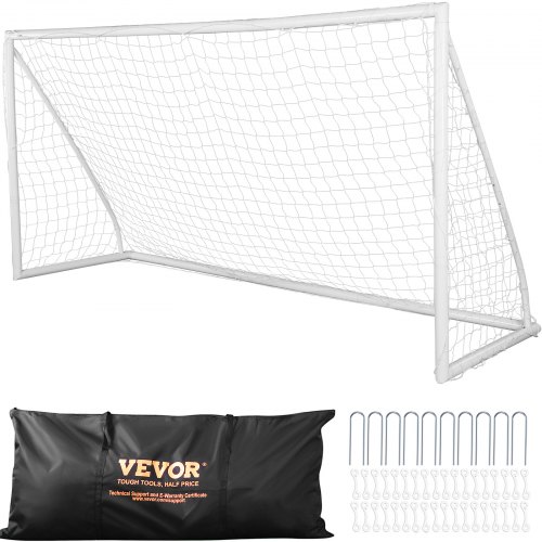 VEVOR Fußballtor Profi Soccertor 1 Stk. 371 x 121,5 x 183 cm, Outdoor Fußballtor, Tragbares Fußballtor, Hochwertige Outdoor Torwand für Erwachsene & Kinder, Fussballtore Garten Stadion Fußballtraining