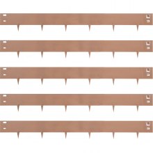 VEVOR 5 STK. Rasenkante mit Gesamtlänge von 4,95m Beetumrandung 7,6x99cm Beeteinfassung aus Verzinktem Stahl Mähkante Braun Geeignet für Gärten, Wege, Rasenflächen und Höfe im Außenbereich