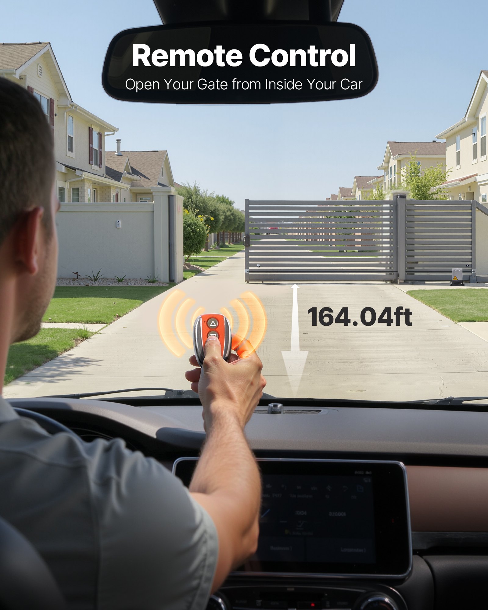 VEVOR Schiebetorantrieb, 280 W elektrischer Toröffner für Türen bis zu 25 m & 600 kg, Rolltormotor mit Nylon-Zahnstange, Infrarotsensor & 2 Fernbedienungen, Öffnungssystem für Einfahrtstore