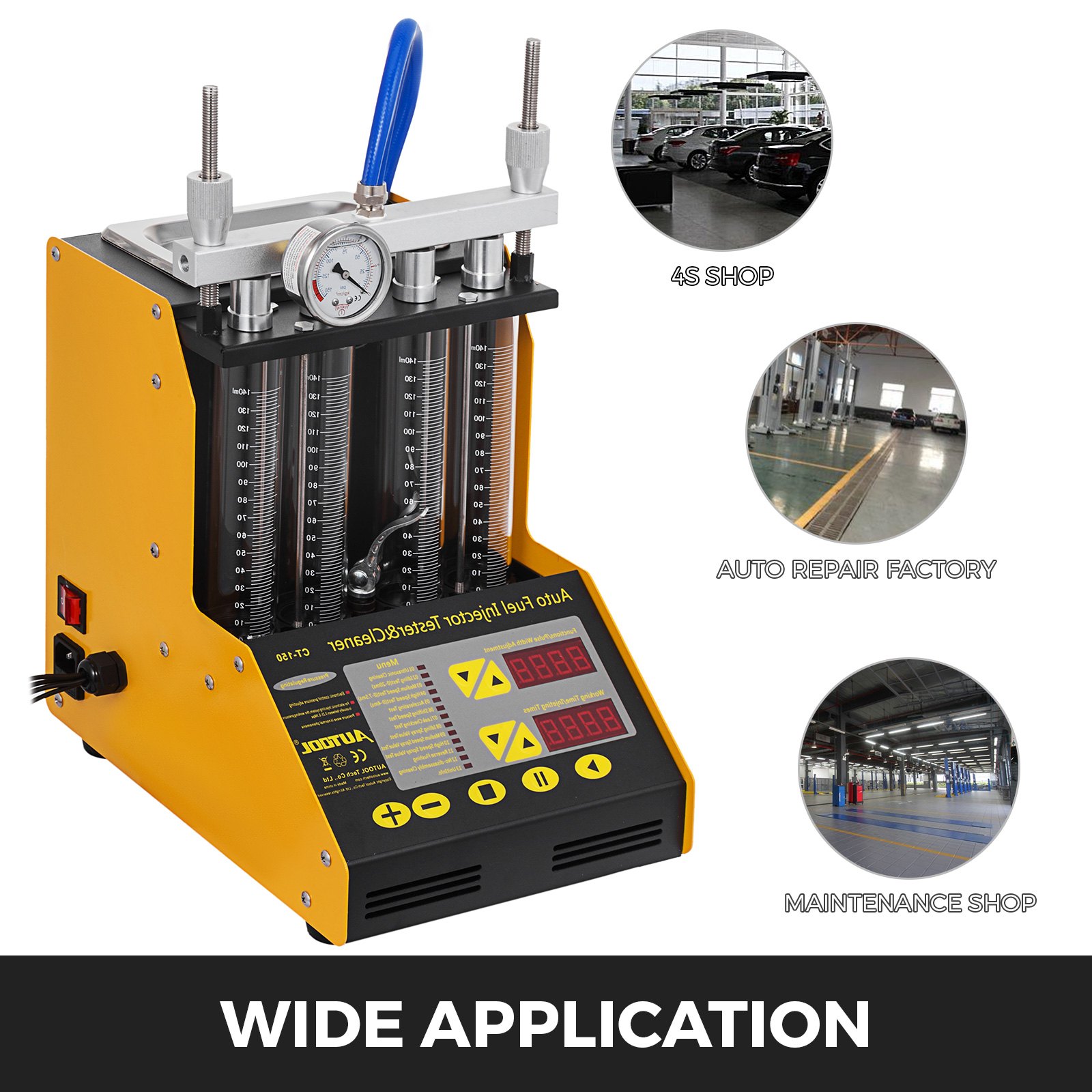 VEVOR 220V Ultraschall Benzin Injektor Reiniger 140 ml Ölwechselmaschine 20,0 ms Reinigungs Tester 7500 U Autotester Auto Fuel Injector 0,6 MPa Reinigung Einspritzdüsen Tester