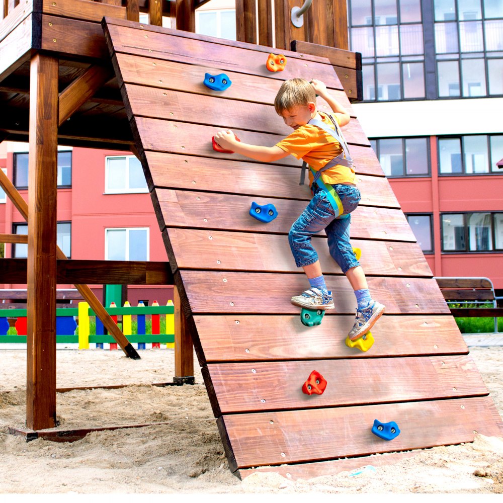 VEVOR 25 Klettergriffe, Kletterfelsen in verschiedenen Größen und Farben für Kinder und Erwachsene, Kletterwandgriffe mit Montagezubehör, Kletterwandgriffe für Spielplätze im Innen- und Außenbereich