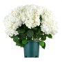 VEVOR Artificial Potted Hydrangeas 508 mm 2-Pack Fake Flower Plants White, for Porch, Patio, Entryway, & Home Decor, Indoor & Outdoor Use, Silk and PE Blooms in Pots, Ready to Display Faux Plants