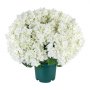VEVOR Artificial Potted Hydrangeas 508 mm 2-Pack Fake Flower Plants White, for Porch, Patio, Entryway, & Home Decor, Indoor & Outdoor Use, Silk and PE Blooms in Pots, Ready to Display Faux Plants