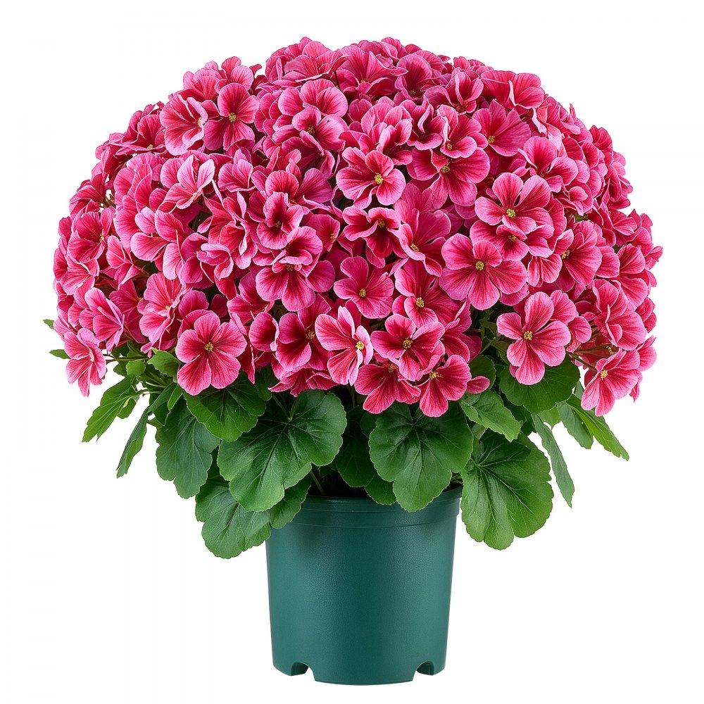 VEVOR 2er-Pack Kunstblumen im Topf 508 mm Gefälschte Geranien Tiefrosa, Künstliche Topfblumen für Zuhause Büro Café, aus Seidenstoff & PE-Kunststoff, Sofort Einsatzbereit, Pflegefreie Kunstpflanze