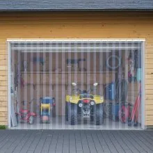 VEVOR Streifenvorhang, 213,4 cm Höhe x 96,5 cm Breite, 0,2 cm Dicke, 6 Stück transparenter PVC-Streifen-Türvorhang, Gefrierschrankvorhang, Kunststoff-Türstreifen für begehbare Gefrierschränke, Kühlschränke und Lagertüren, mit 50 % Überlappung