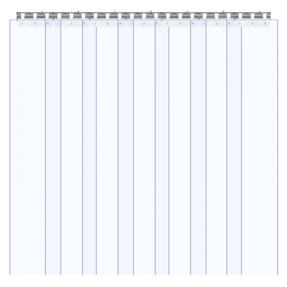 VEVOR Streifenvorhang, 213,4 cm Höhe x 106,7 cm Breite, 0,2 cm Dicke, 7 Stück transparenter PVC-Streifen-Türvorhang, Gefrierschrankvorhang, Kunststoff-Türstreifen für begehbare Gefrierschränke, Kühlschränke und Lagertüren, mit 50 % Überlappung