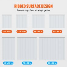 VEVOR Streifenvorhang, PVC-Türvorhang, 107,7 x 213,4 cm, für Kühl-/Gefrierschrank, transparenter Kunststoff