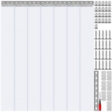 VEVOR Streifenvorhang, PVC-Türvorhang, 107,7 x 213,4 cm, für Kühl-/Gefrierschrank, transparenter Kunststoff