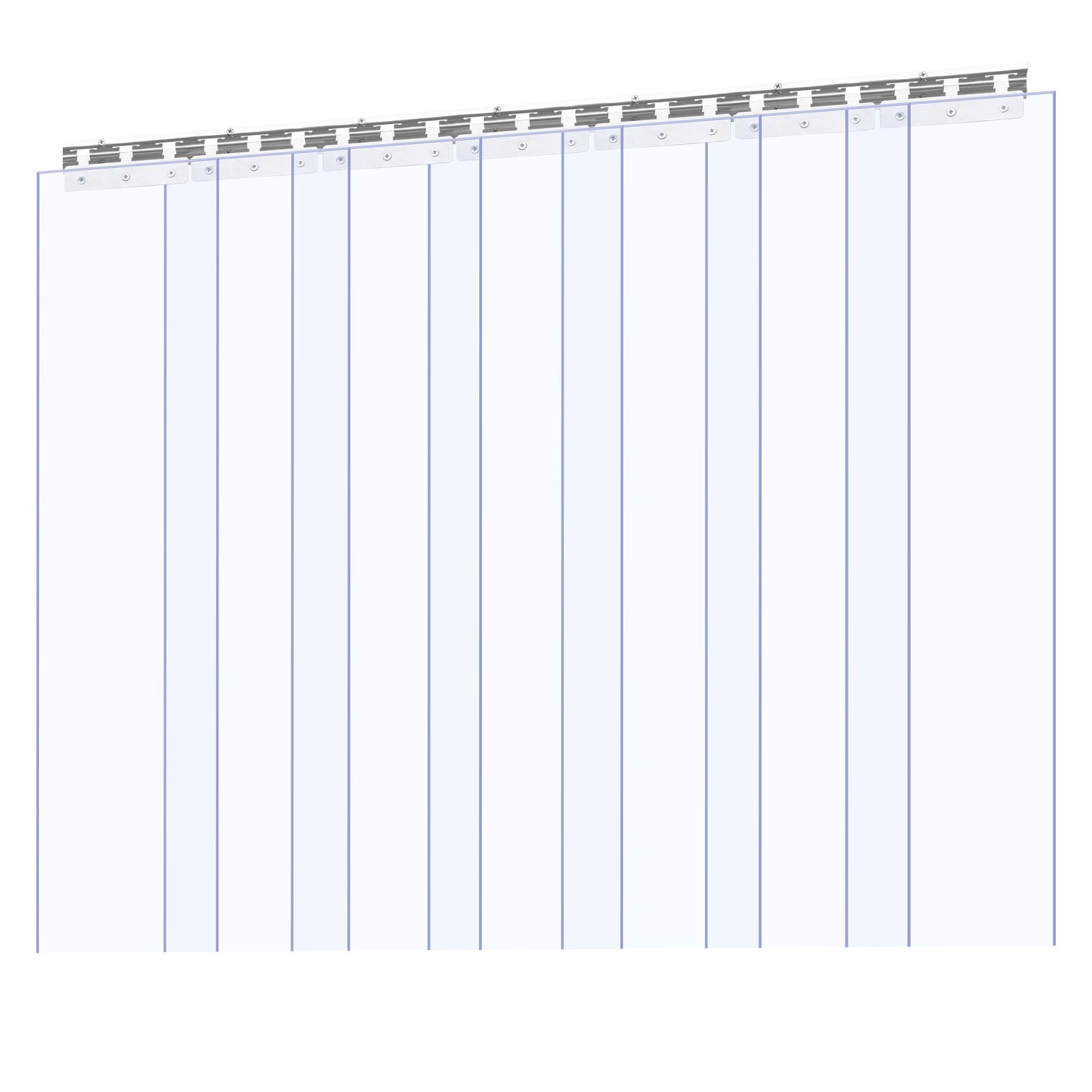 VEVOR Streifenvorhang, 213,4 cm Höhe x 106,7 cm Breite, 0,2 cm Dicke, 7 Stück transparenter PVC-Streifen-Türvorhang, Gefrierschrankvorhang, Kunststoff-Türstreifen für begehbare Gefrierschränke, Kühlschränke und Lagertüren, mit 50 % Überlappung