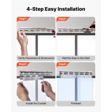 VEVOR Streifenvorhang, 16 Stück, 243 cm Höhe, 243 cm Breite, 2 cm Dicke, klare, glatte Kunststoff-Türstreifen mit 50 % Überlappung, PVC-Streifentürvorhang, Gefriervorhang für Lagerhallen, begehbare Gefrierschränke, Kühlschränke