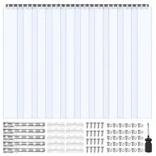 VEVOR Streifenvorhang, 213 cm Höhe x 152 cm Breite, 0,2 cm Dicke, 10 Stück transparenter PVC-Streifen-Türvorhang, Gefrierschrankvorhang, Kunststoff-Türstreifen für begehbare Gefrierschränke, Kühlschränke und Lagertüren, mit 50 % Überlappung