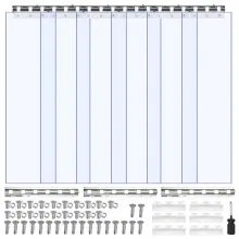VEVOR PVC-Streifenvorhang, 965x2134 mm, 2 mm Dicke, 6er-Pack Lamellenvorhang, -55,6-30℃ Vorhangstreifen, Kunststoff-Türstreifen für Lager-, Gefrier- und Garagentore, transparent