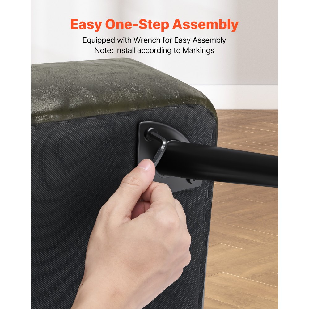 VEVOR Sitzbank Ottomane (400 x 1200 x 450 mm) aus PU-Leder mit Metallbeinen & Stauraum, gepolsterte Schuhbank mit 300 kg Tragkraft, moderne Bettbank Schlafzimmerbank für Wohnzimmer Esszimmer Grün